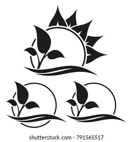 Leaf icon. Organic logo template. Plant eco logo.