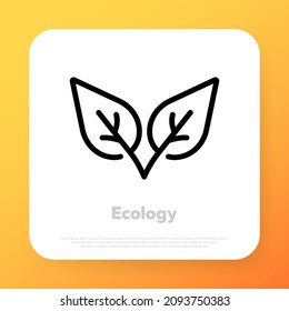 Leaf icon. Organic sign. Ecology concept. Vector line icon for Business and Advertising.