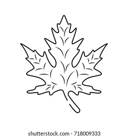 Leaf icon outline isolated on the white background. Vector Illustration