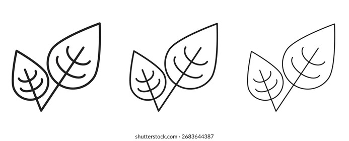 Leaf icon, outline sign, linear symbols