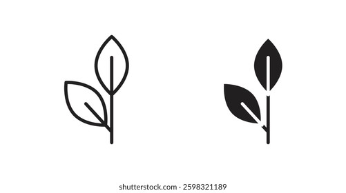 Leaf icon outlined icon vector collection.