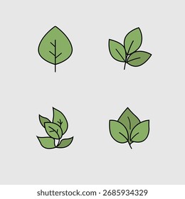 Símbolos del paquete de iconos de hoja Logo