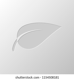 leaf icon. Paper design. Cutted symbol. Pitted style
