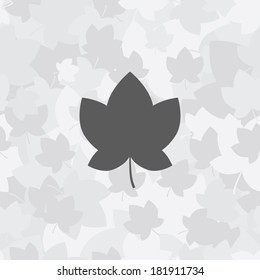 Leaf icon, with pattern. Simple nature symbol. Endless foliage backdrop. Modern design. Easy to edit. Use for wallpaper, pattern fills, web page background, surface textures