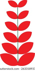 Icono de la hoja Arte vectorial de color rojo