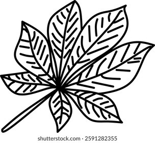 Leaf icon seamless pattern. Set of various leaves. Hand drawn leaves design