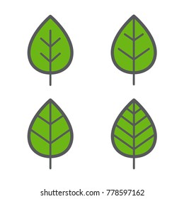 Leaf icon set