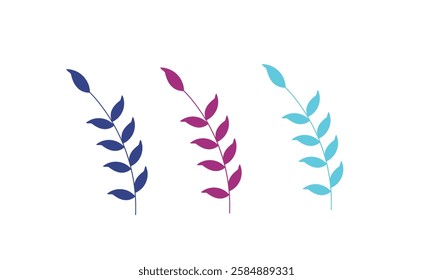 Leaf icon set 3 colour combination 