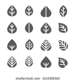 Leaf icon set / flat icon 01