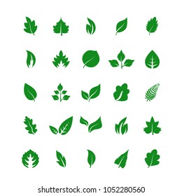 Leaf icon set isolated on white background. Collection of leaf icons for web site ,logo and app. Creative art concept, vector illustration eps 10