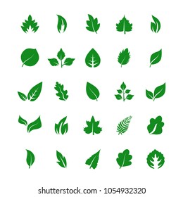 Leaf icon set isolated on white background. Collection of leaf icons for web site ,logo and app, vector illustration eps 10