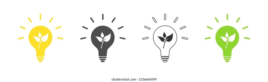 leaf icon set light, illustration