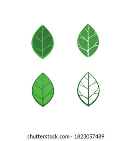 Leaf icon set in modern style. Vector illustration isolated object on background