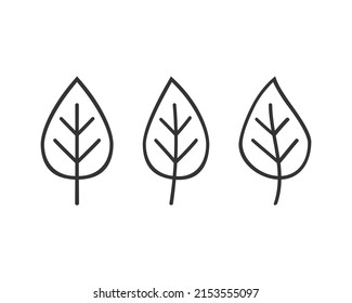 Leaf icon set. Nature plant symbol. Tree logo. Vector illustration image.