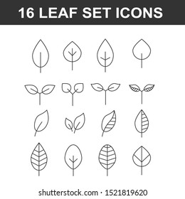 Leaf icon set on white background. Element for web design