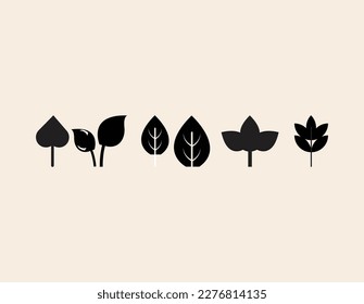leaf icon set. style design isolated on white background