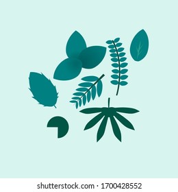 leaf icon set for template banner, website etc