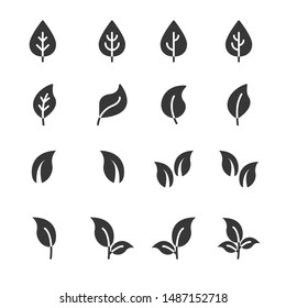 leaf icon set vector illustration