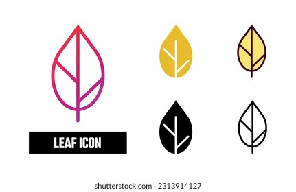 Ilustración del conjunto de iconos de hoja