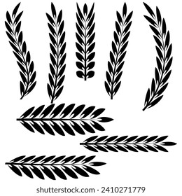 Leaf icon set. Vector illustration. EPS 10.