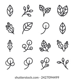 Leaf icon set vector illustration