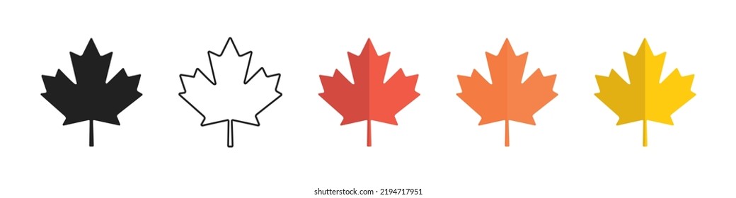 Leaf icon set. Vector isolated illustration. Autumn falling leaves. EPS 10.