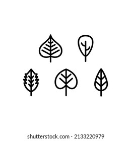 Leaf Icon Set Vector Symbol Design Illustration