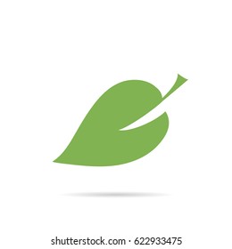 Leaf Icon with shadow on a white background
