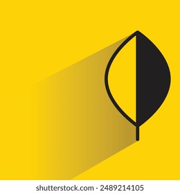 leaf icon with shadow on yellow background