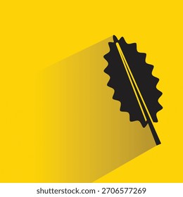 leaf icon with shadow on yellow background