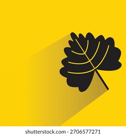 leaf icon with shadow on yellow background