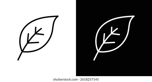 Leaf icon shape graphic simple plain clipart symbol. thin line outline art