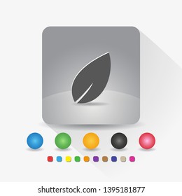 Leaf icon sign app on gray background vector illustration.