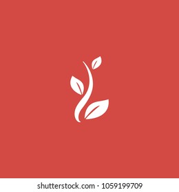 leaf icon. sign design. red background