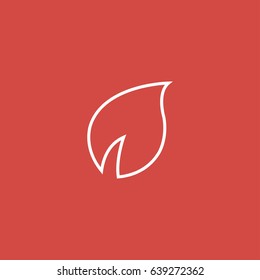 leaf icon. sign design red background