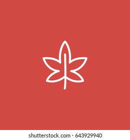 leaf icon. sign design. red background