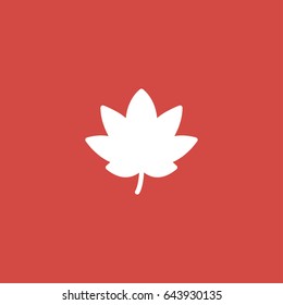 leaf icon. sign design. red background