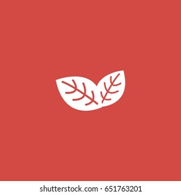 leaf icon. sign design. red background