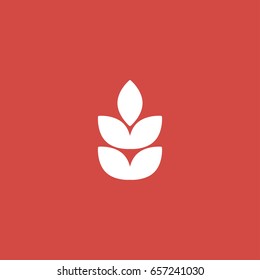 leaf icon. sign design red background