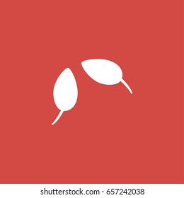 leaf icon. sign design red background