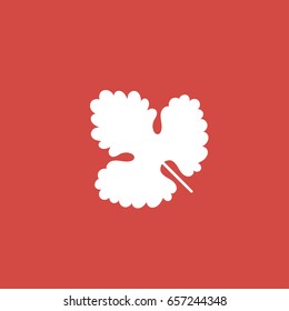 leaf icon. sign design red background