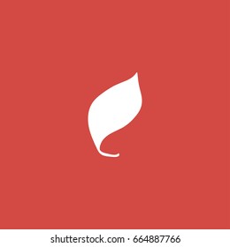 leaf icon. sign design red background