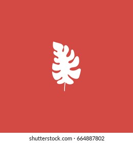 leaf icon. sign design red background