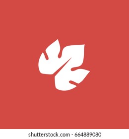 leaf icon. sign design. red background