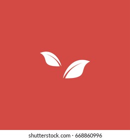 leaf icon. sign design. red background