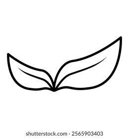 leaf icon, simple flat style, illustration, logo sign symbol pictogram template, for ui or ux isolated on white for mobile app, editable	
