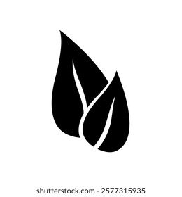 leaf icon, simple flat style, logo sign symbol vector illustration pictogram, isolated on white for mobile app