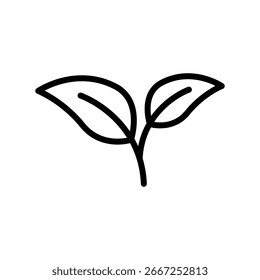 leaf icon, simple flat style, logo sign symbol vector illustration pictogram, isolated on white for mobile app
