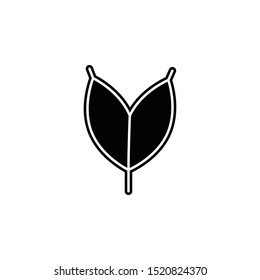Leaf icon. Simple glyph, flat vector of leaves icons for ui and ux, website or mobile application
