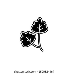 Leaf icon. Simple glyph, flat vector of leaves icons for ui and ux, website or mobile application